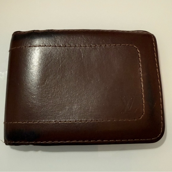 Louis Vuitton Brown Leather Bifold Wallet